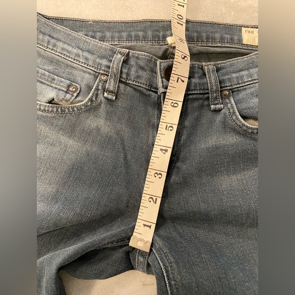 Rag & Bone Size 25 Blue Gray Cotton Stretch Low Rise Straight Leg Denim Jeans - Picture 8 of 11
